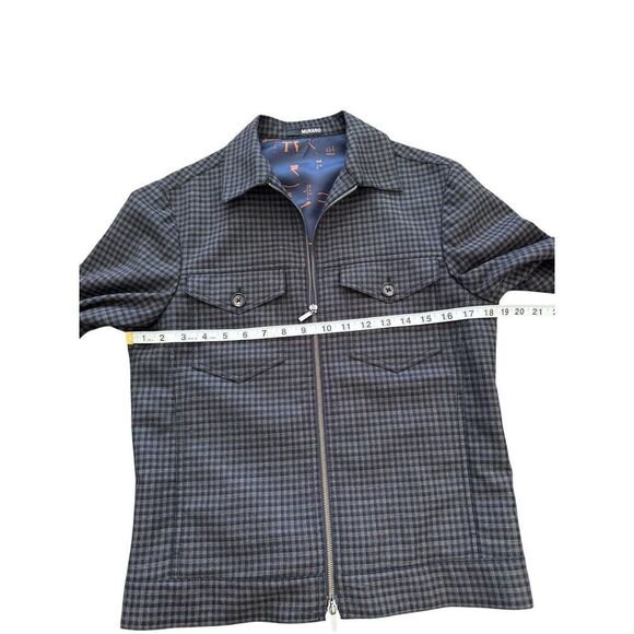 Slim Fit Murano Plaid Jacket Black And Blue Small Fashion Classy Zip Up - Picture 7 of 7